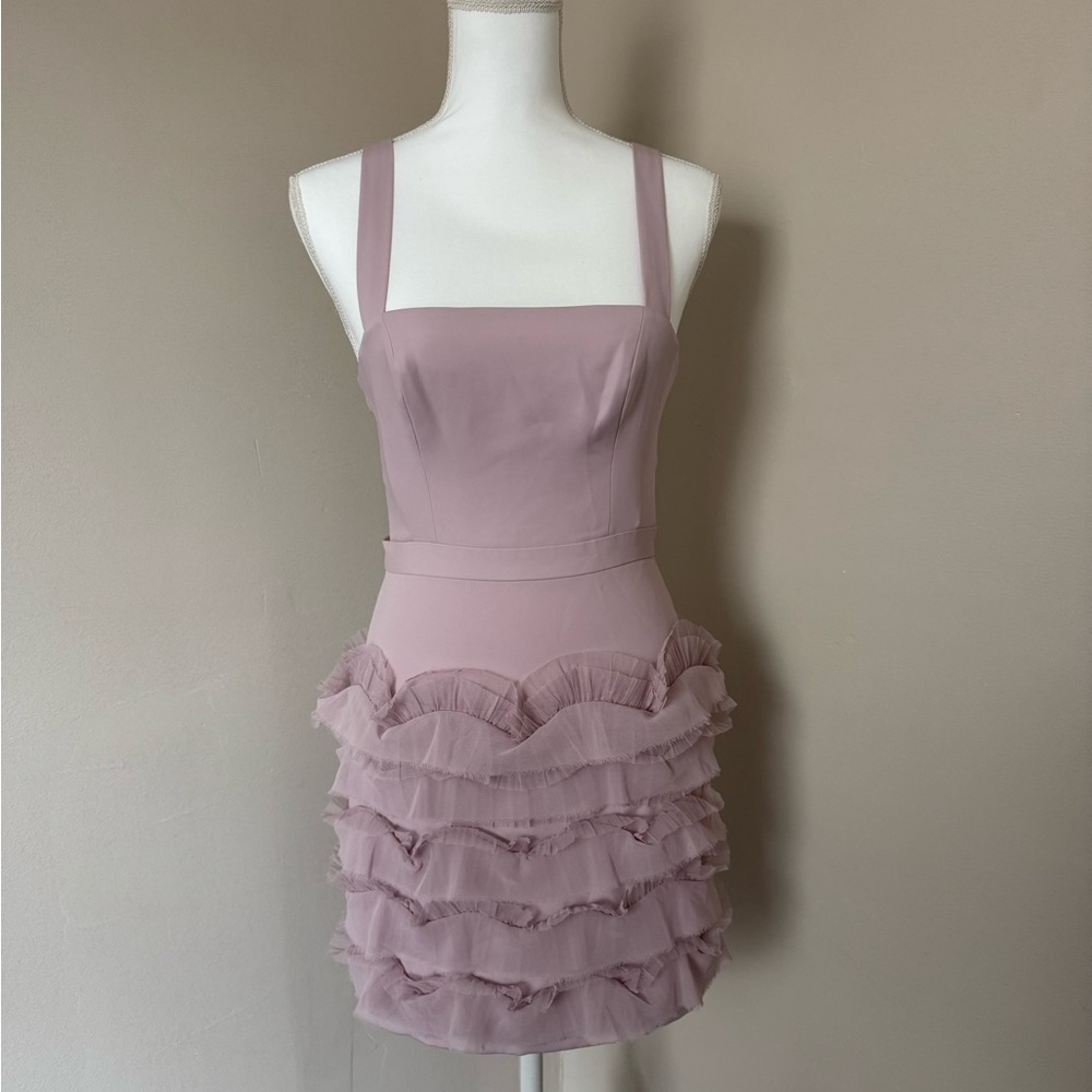 Pink Ruffled Mini Dress